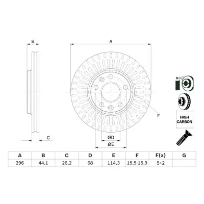 Disco de freno BOSCH 0 986 479 E77 Bestseller